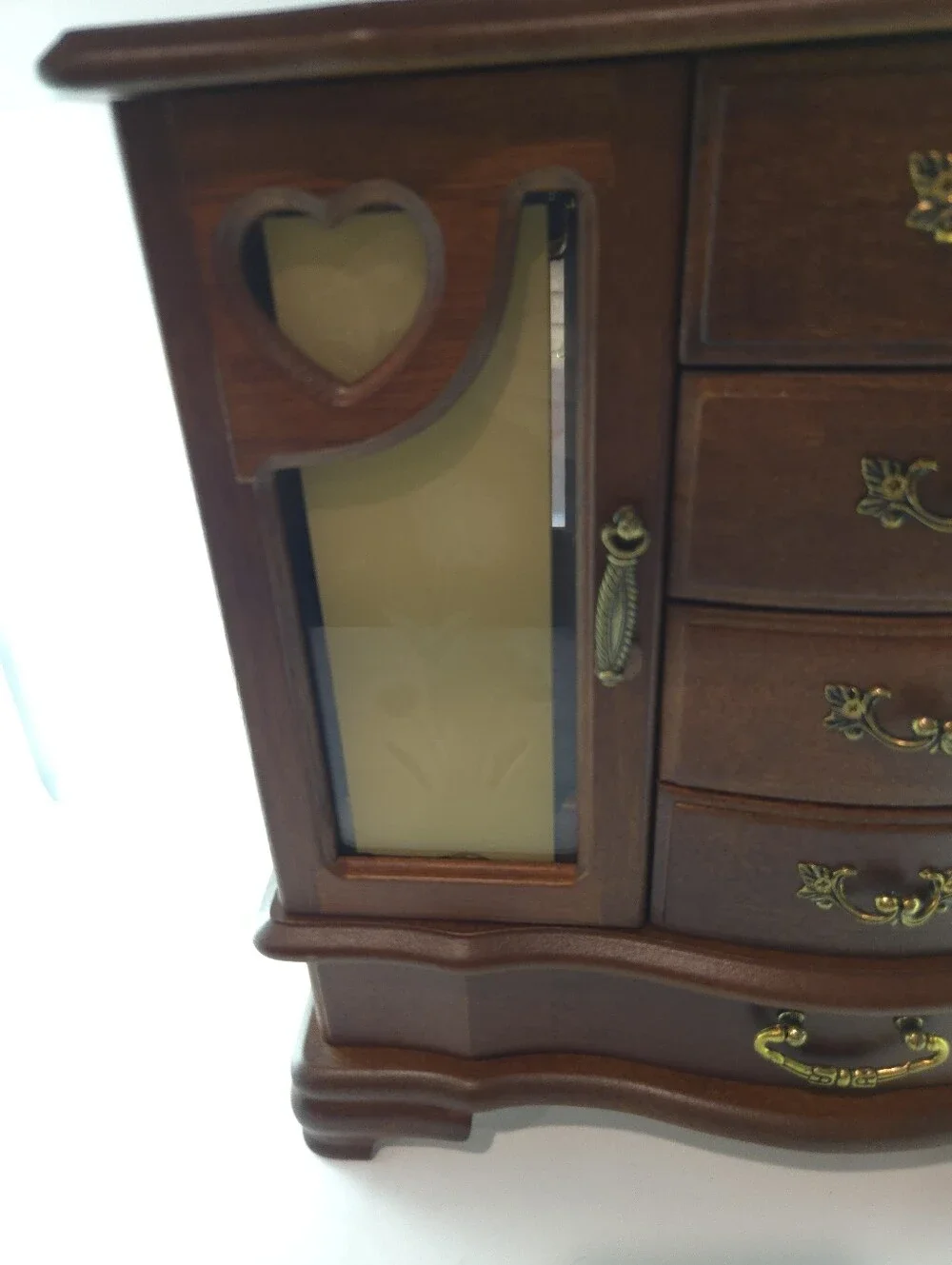 Classic Treasures Wooden Jewelry Chest Armoire - Walnut Finish